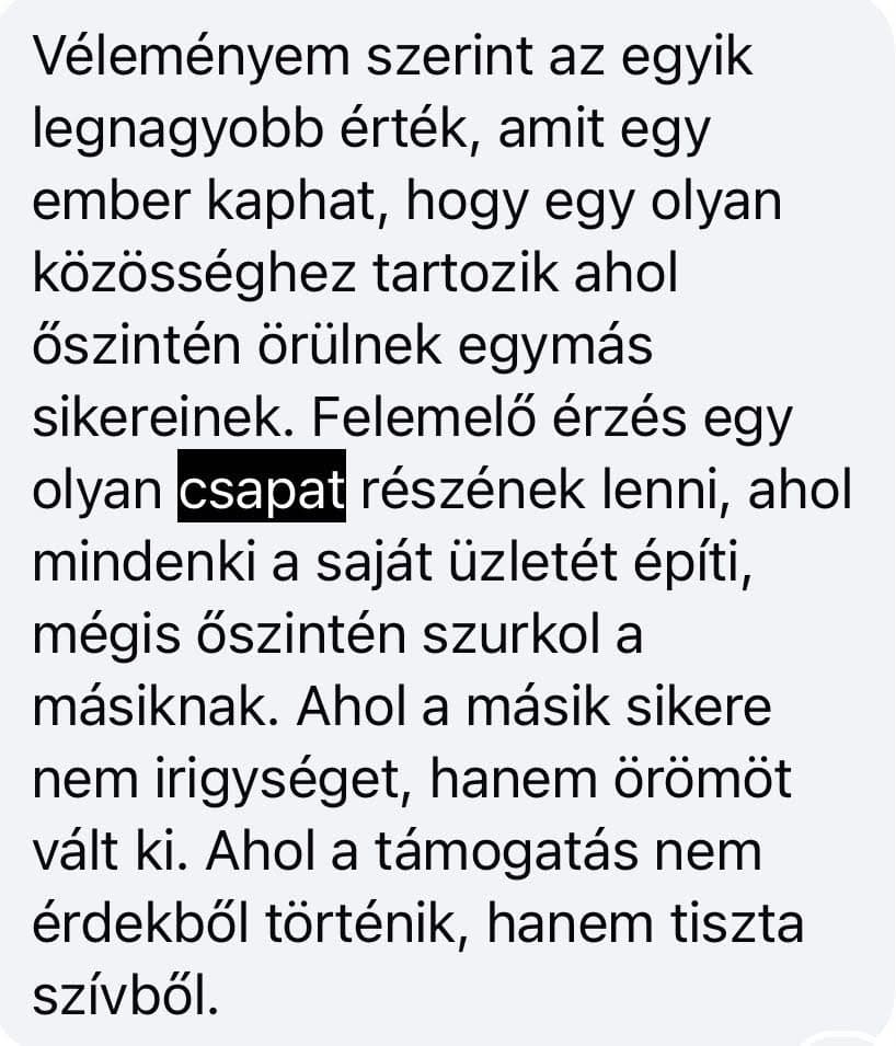 Visszajelzés egy ügyféltől